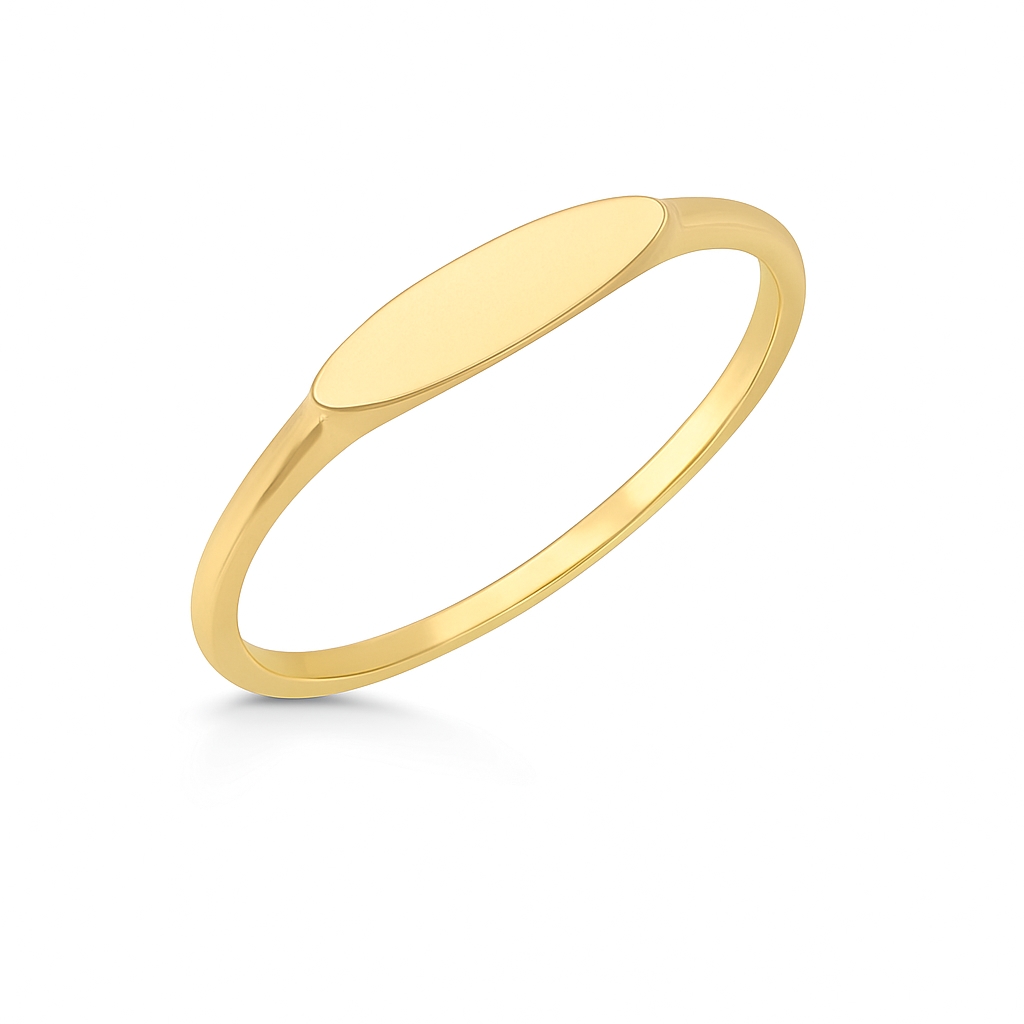 18K Yellow Gold Blank Ring RI00036 - Front View
