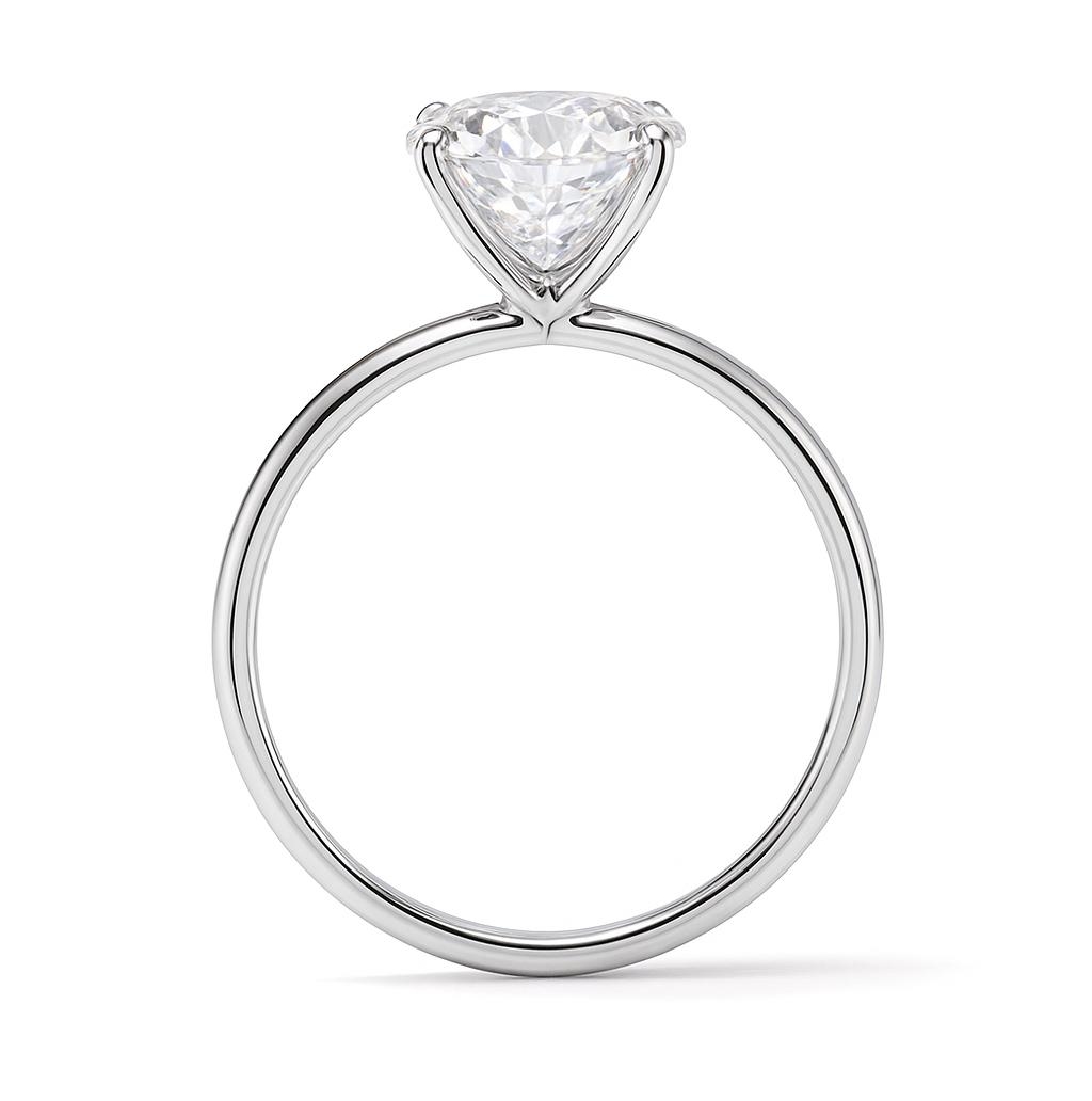 6ct Oval Moissanite Solitaire Ring RI00052 in White Gold - View 2