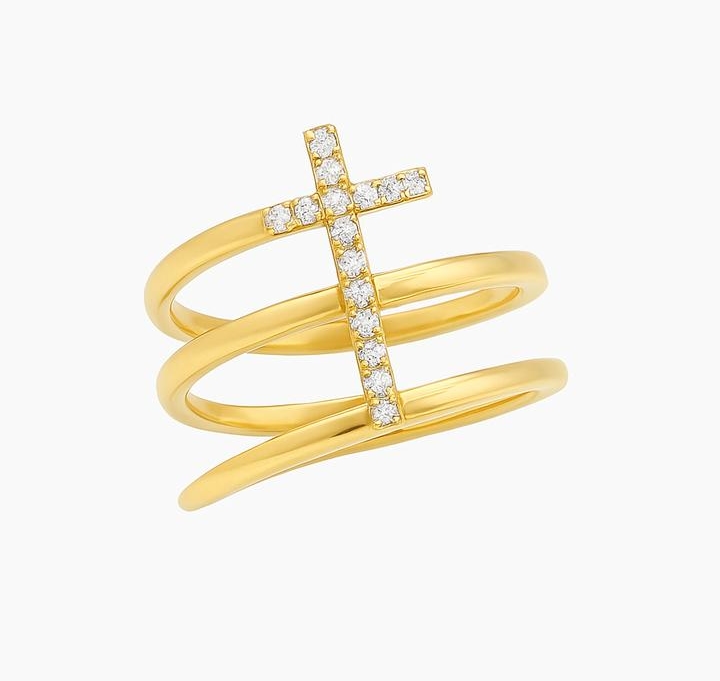 Spiral Diamond Cross Ring Variant