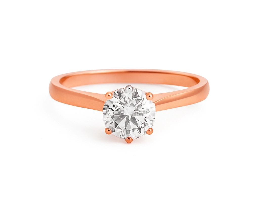 1ct Moissanite Solitaire Ring RI00028 in Rose Gold