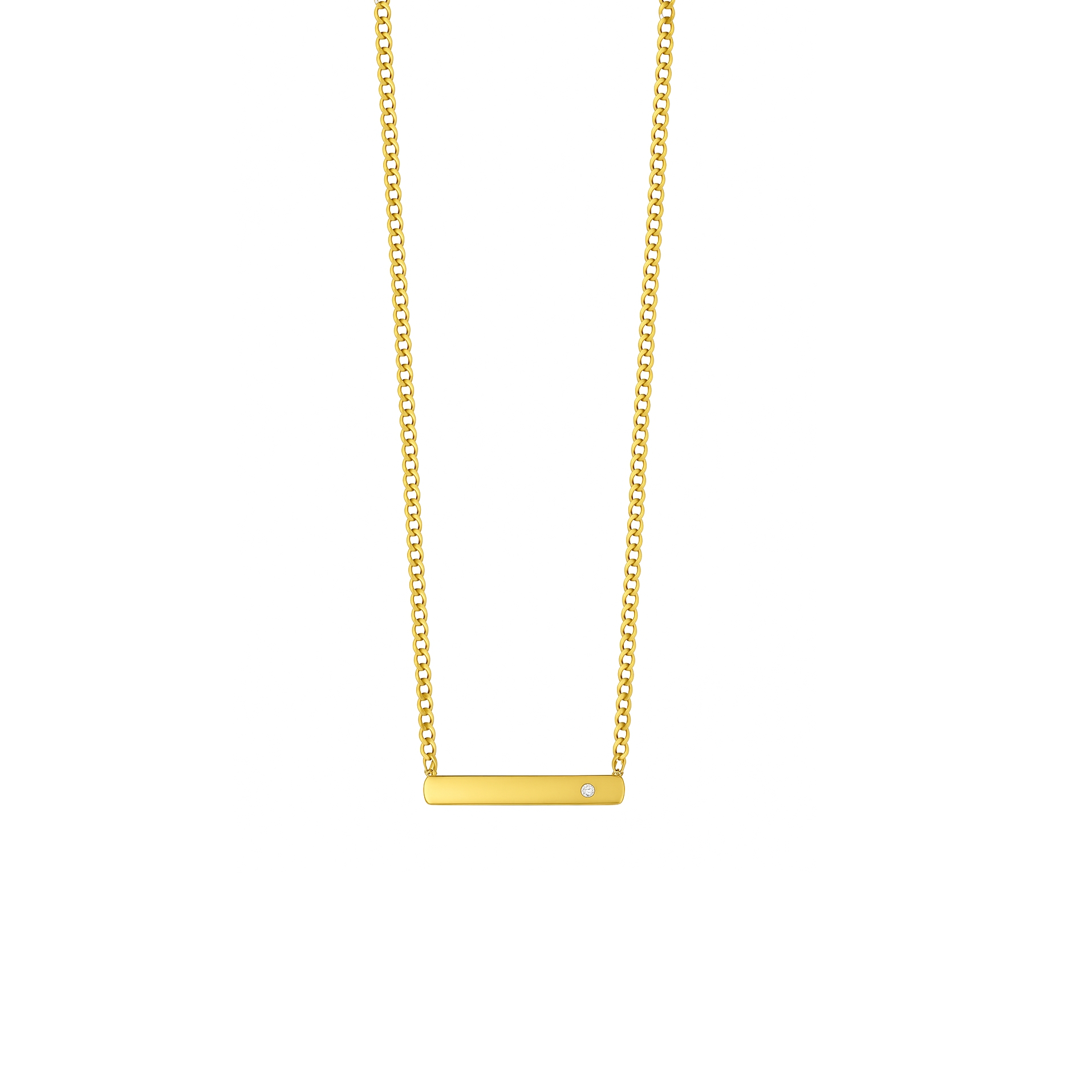 Customizable 18K Yellow Gold Necklace with Diamond