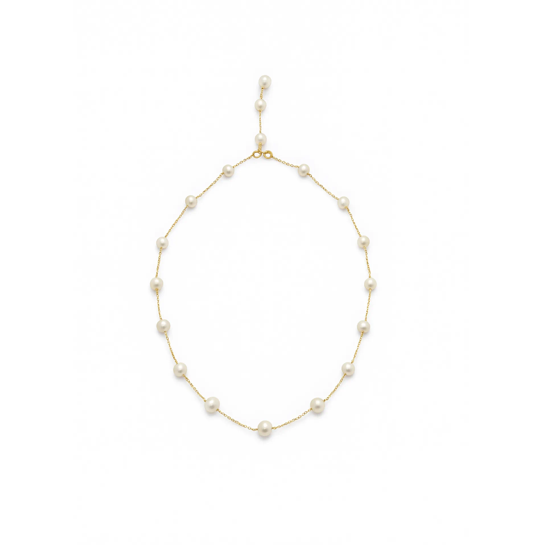 Elegant Pearl and 18K Gold Necklace