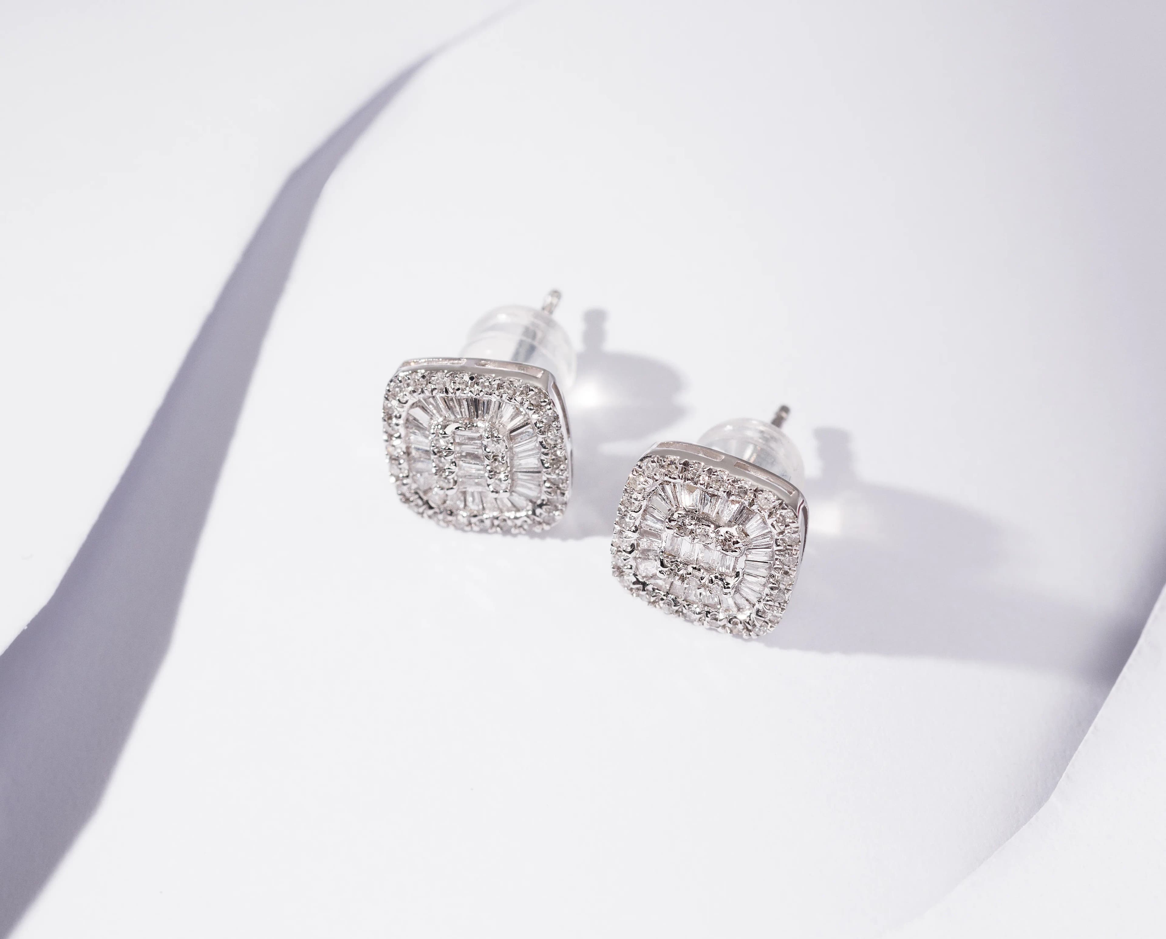 White gold diamond earrings