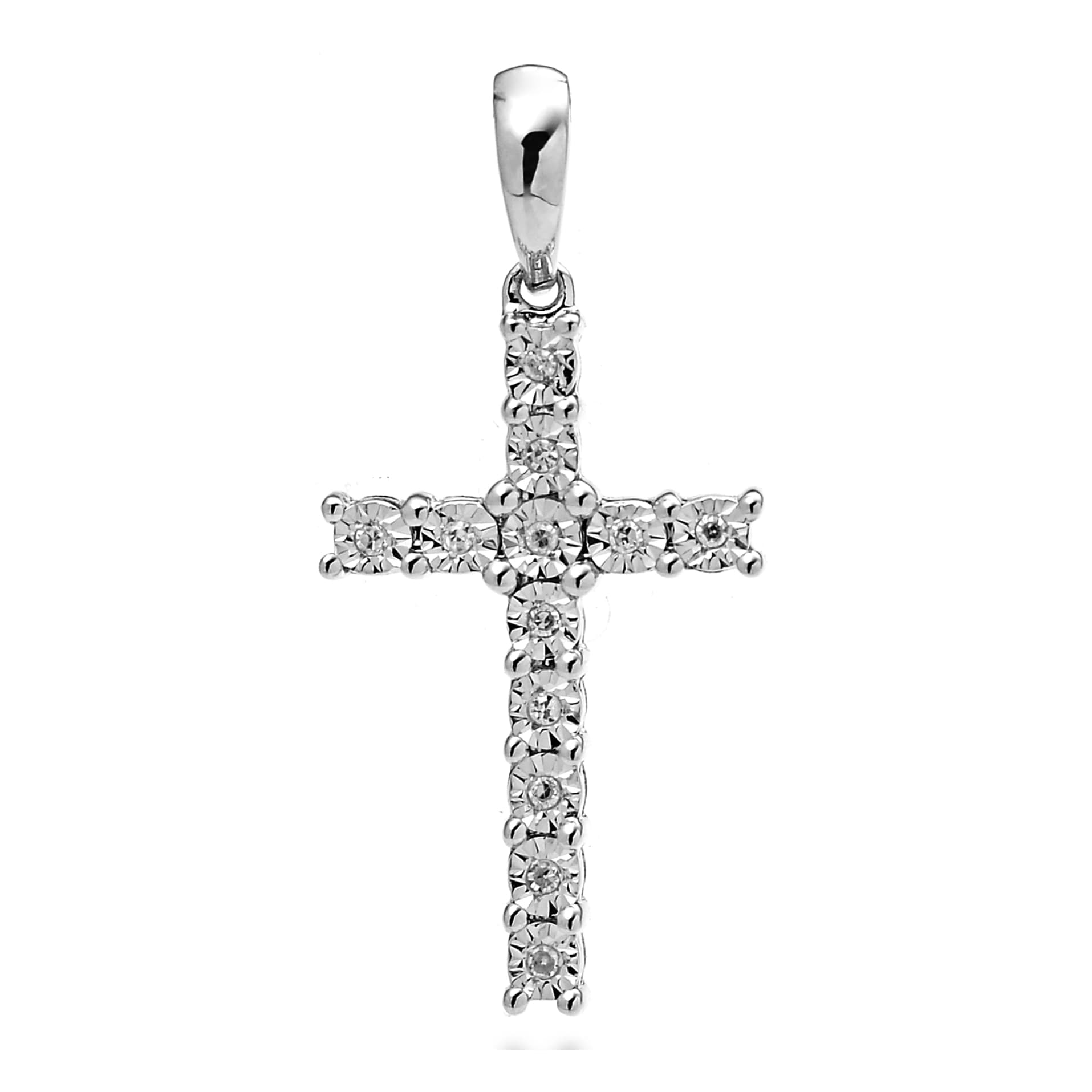 White gold diamond cross pendant
