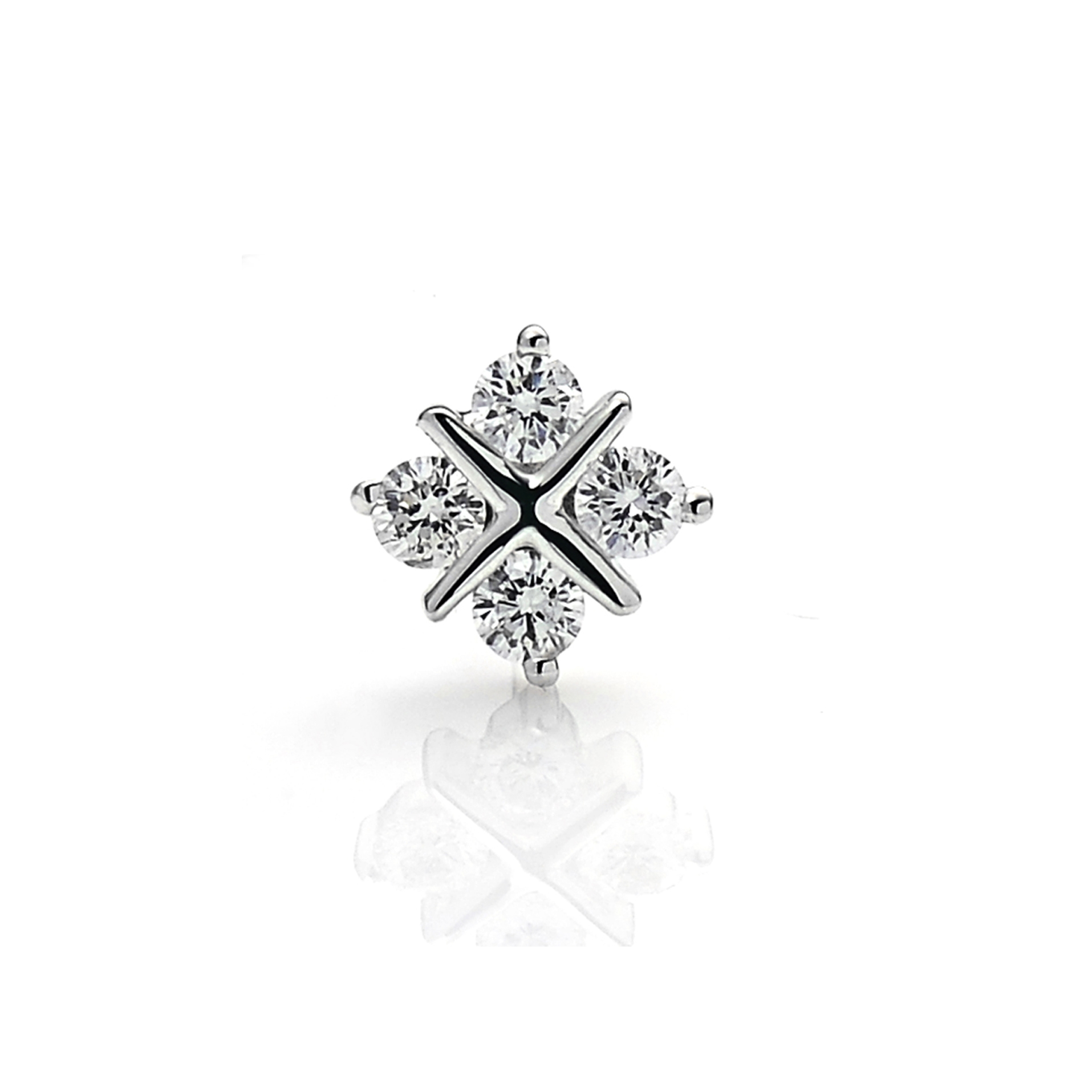 Diamond Earrings ER001702DA in 18K White Gold