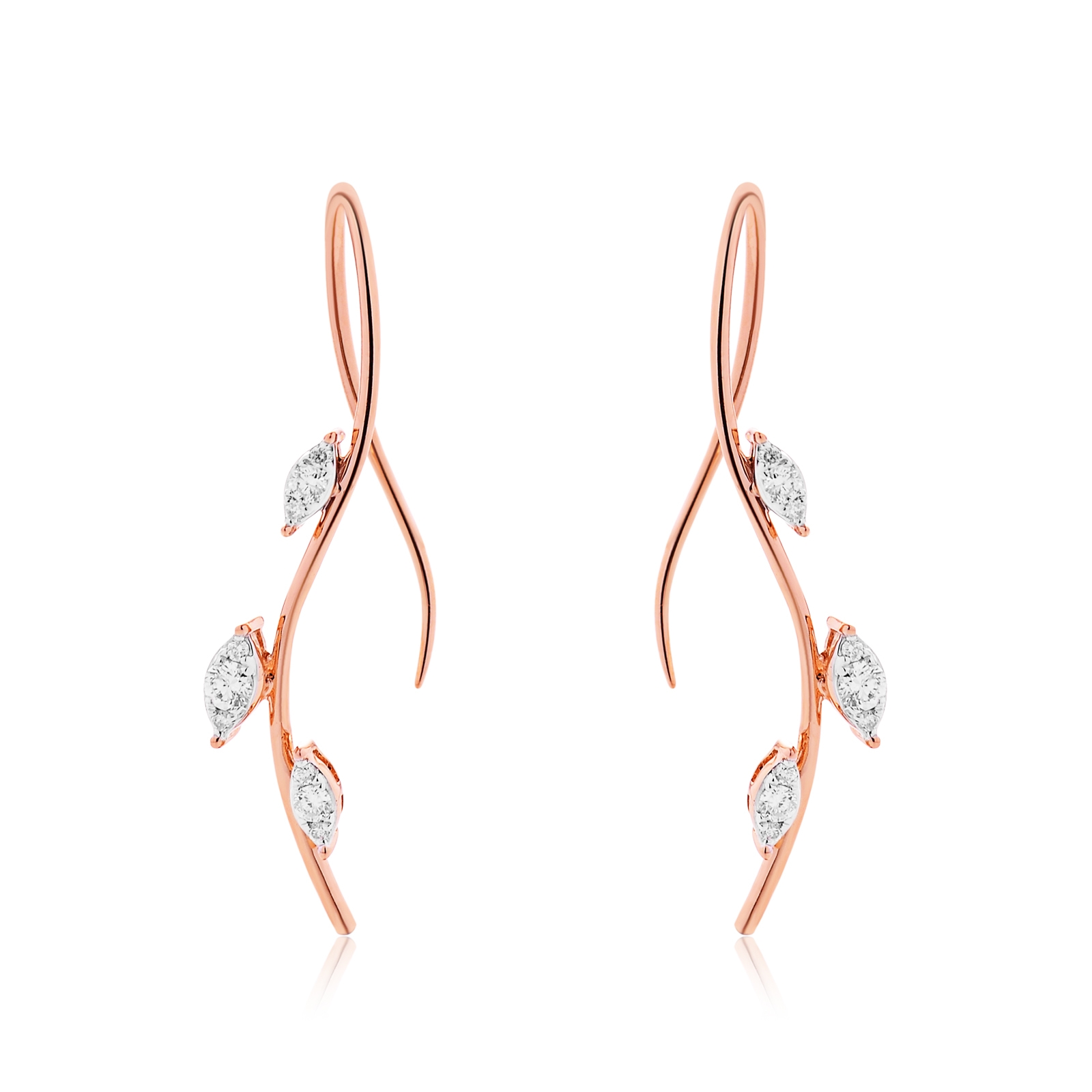 Diamond Earrings ER042813DB in 18K Rose Gold