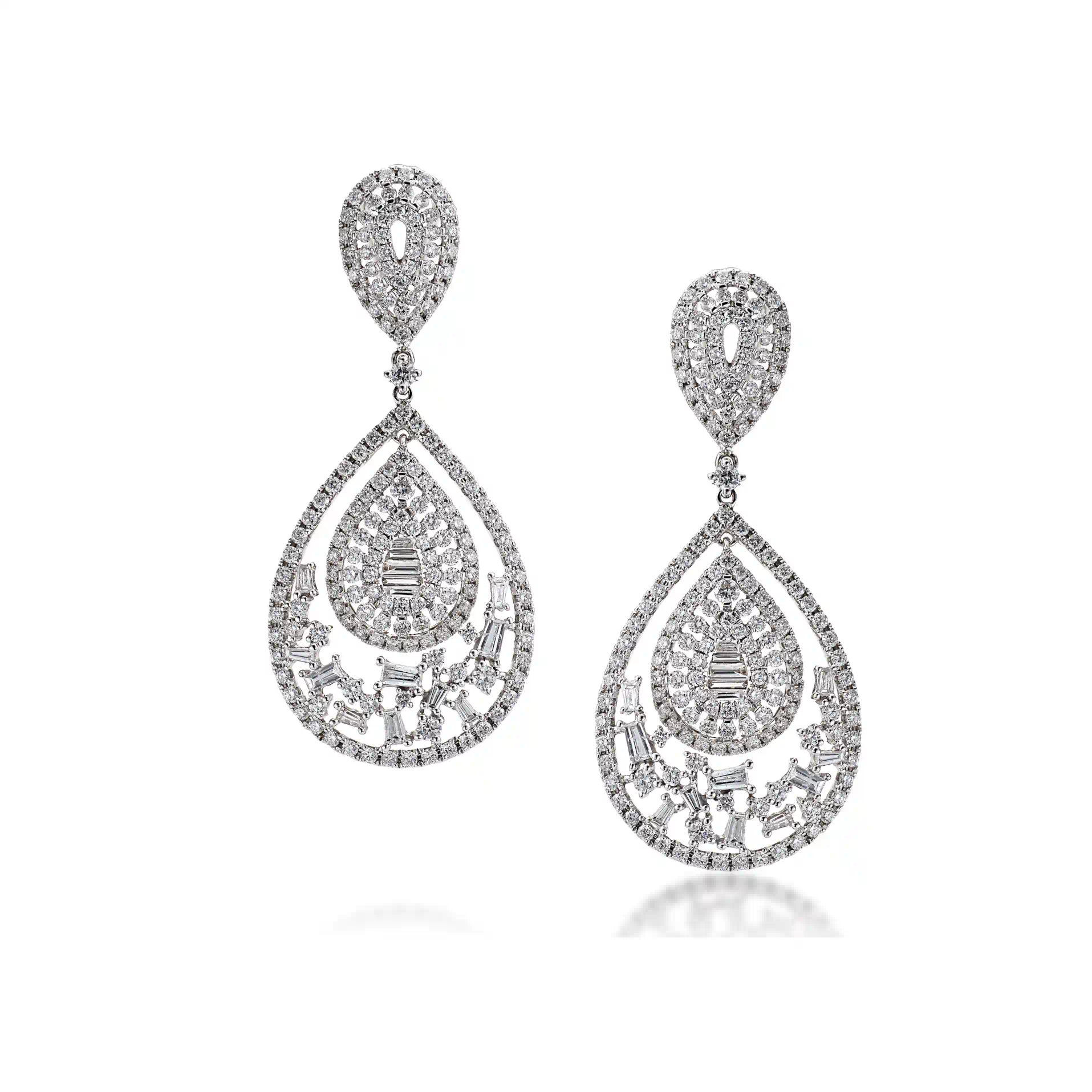 Diamond Earrings ER046096HB in 18K White Gold