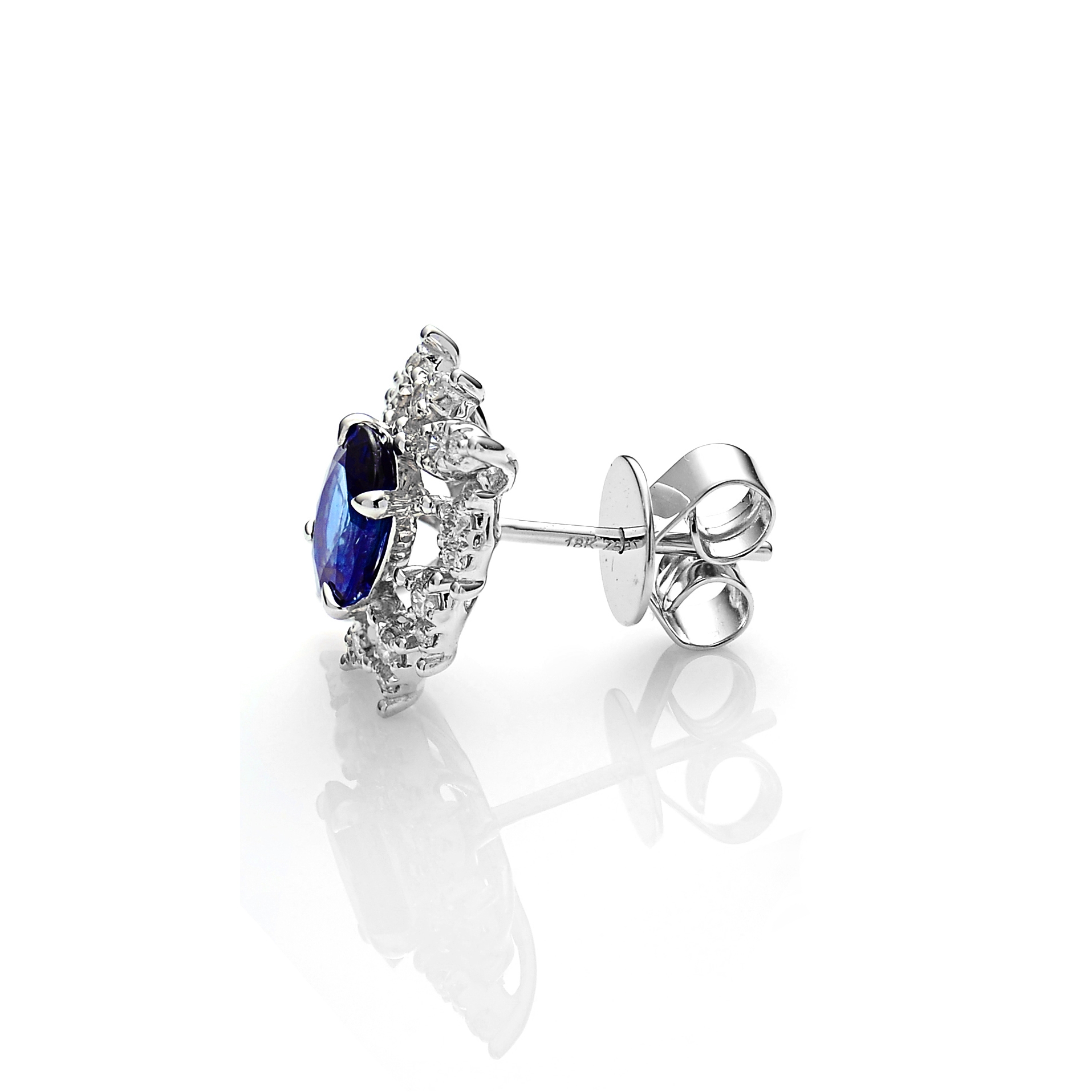 Diamond Earrings Set SE043530GB in 18K White Gold