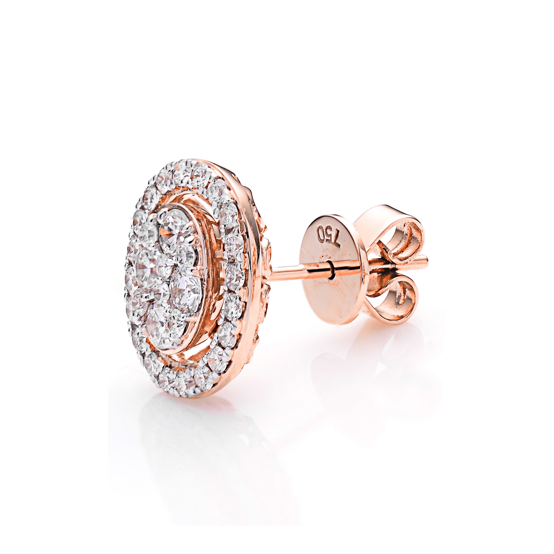 Diamond Earrings Set SE043817DB in 18K Rose Gold