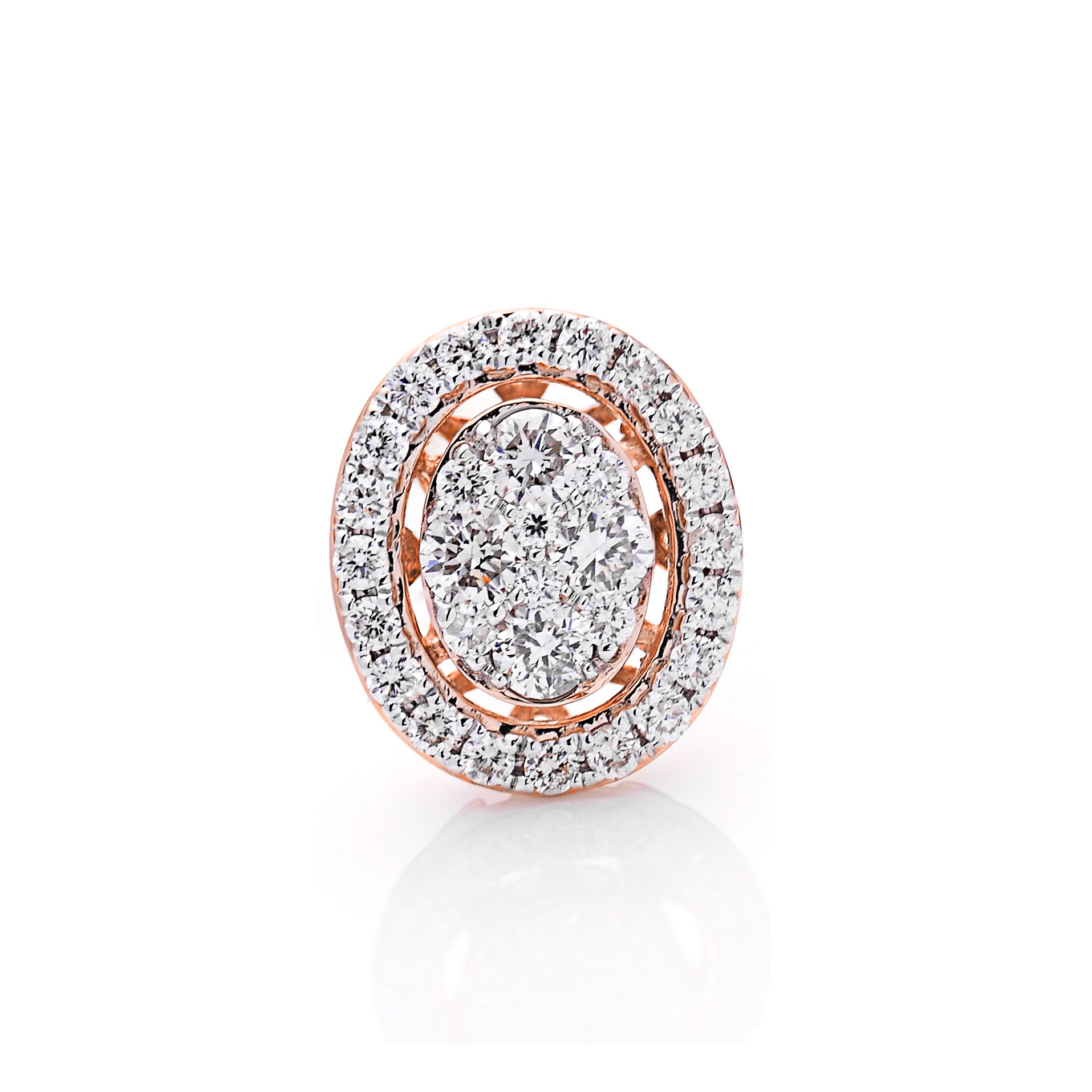 Diamond Earrings Set SE043817DB in 18K Rose Gold