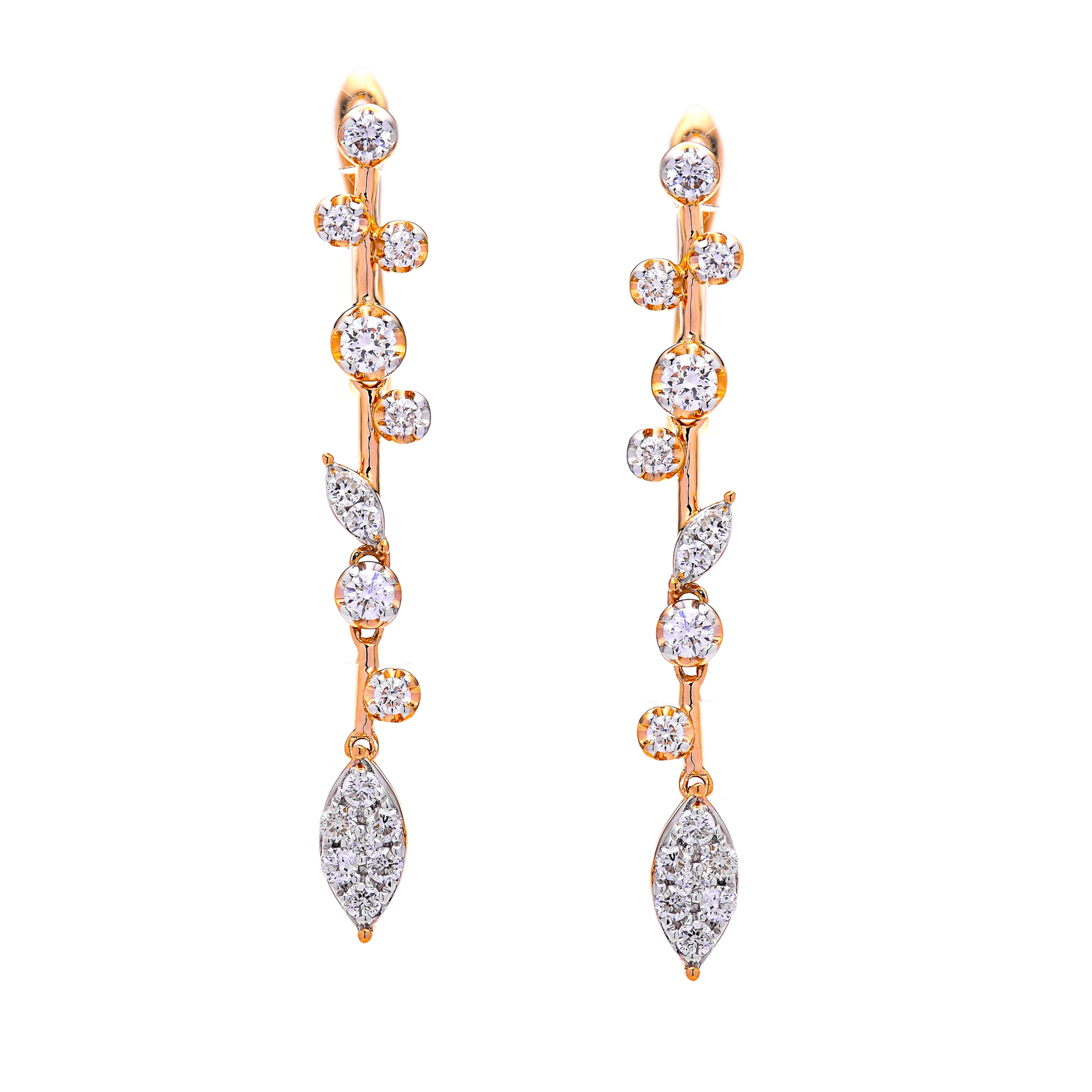 Diamond Earrings Set SE044476DU in 18K Rose Gold