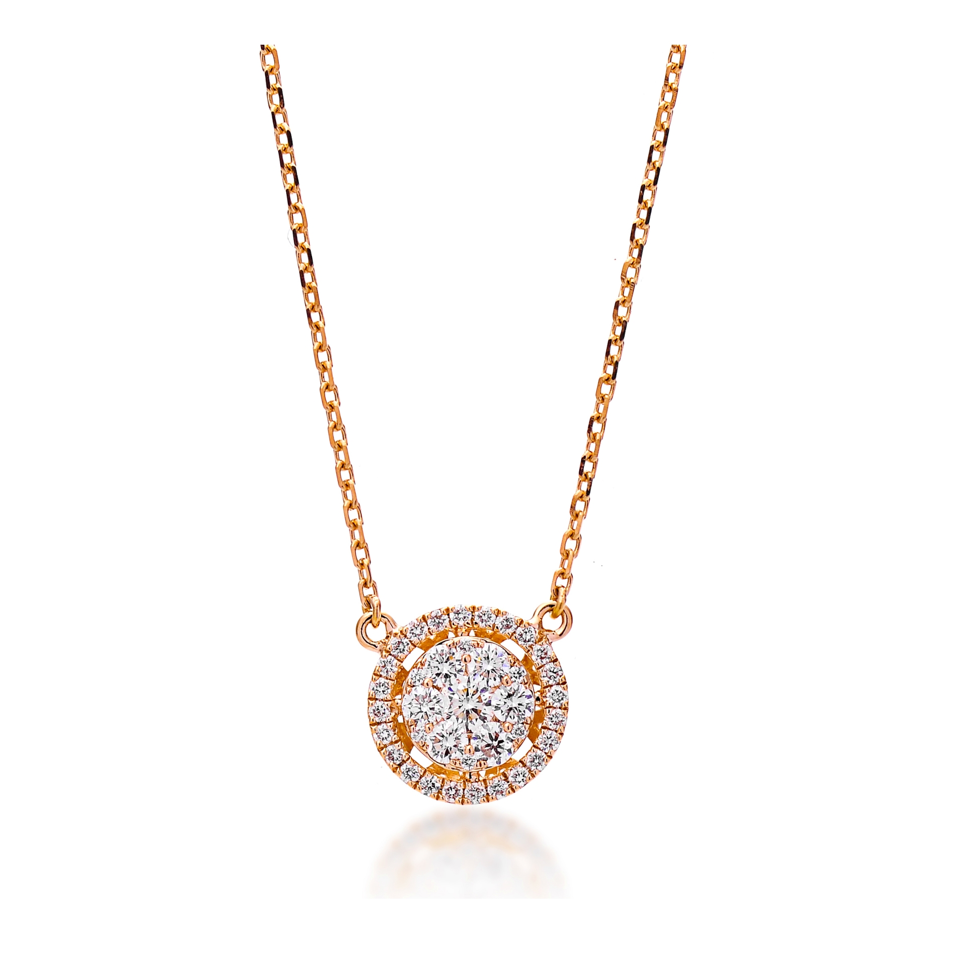 Diamond Necklace NL040386DB in 18K Rose Gold