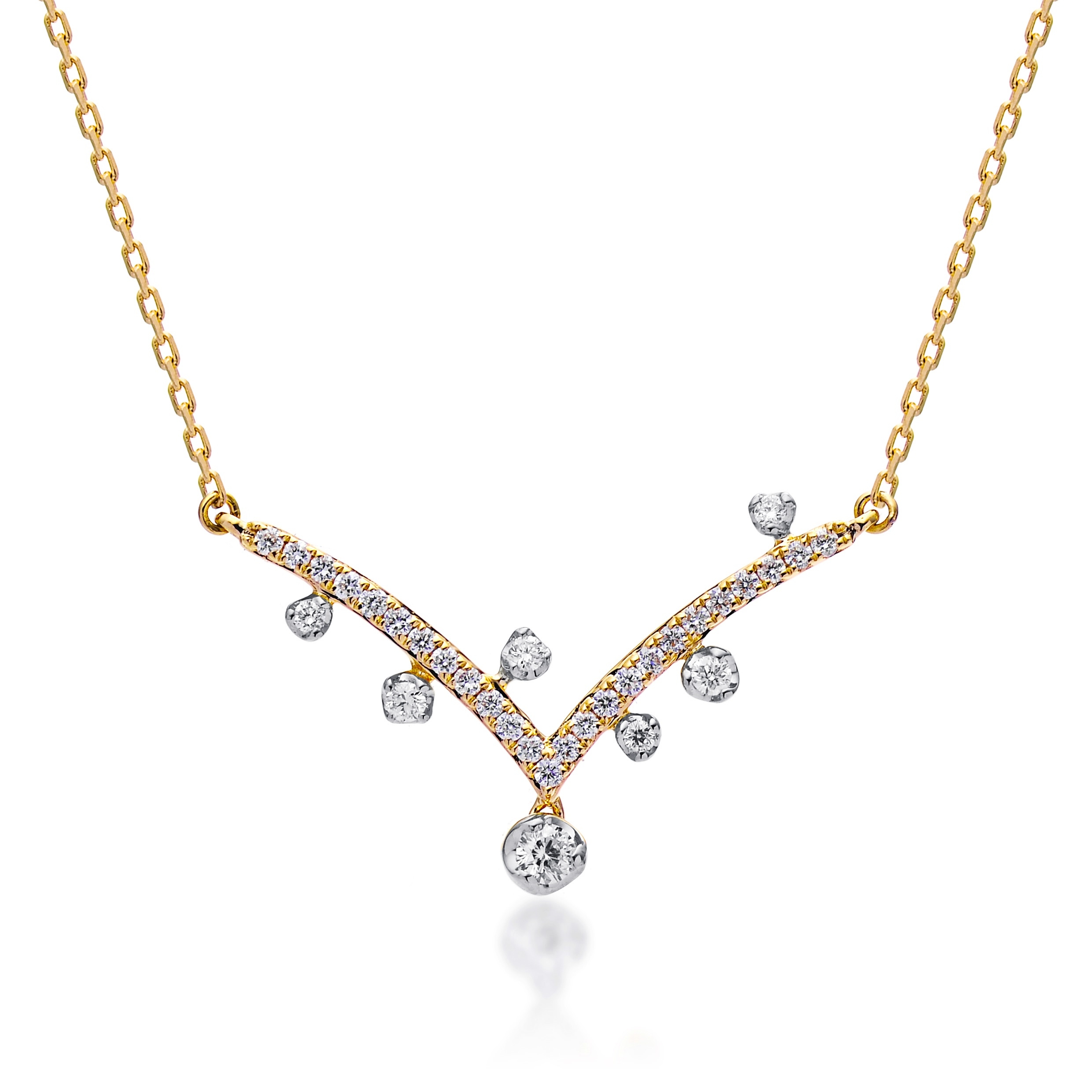 Diamond Necklace NL044821DB in 18K Yellow Gold