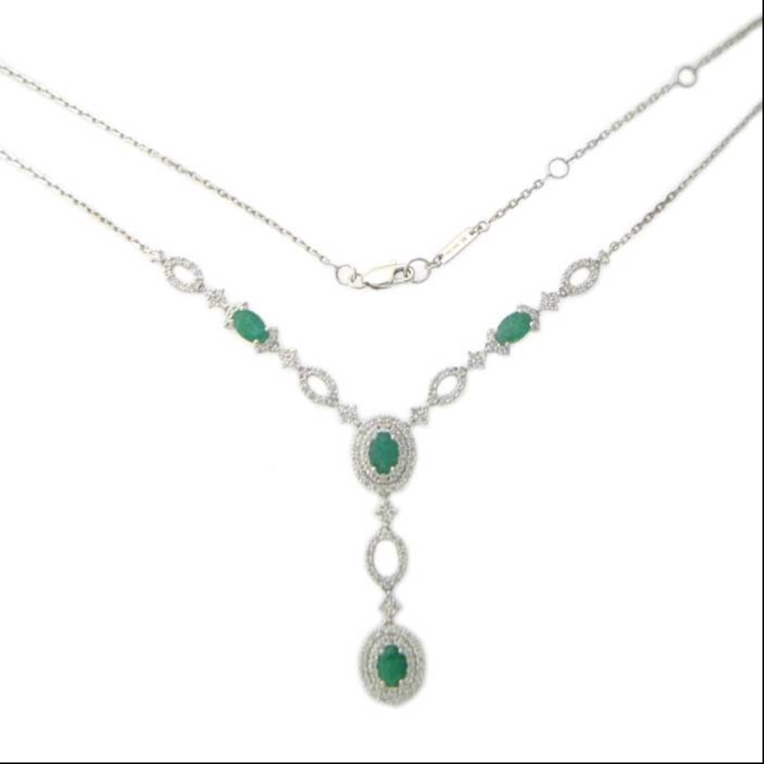 Diamond Necklace Set SN032070BB in 18K White Gold