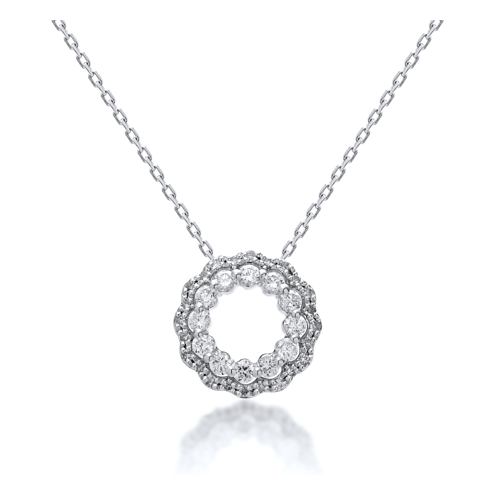 Diamond Necklace Set SN043750DB in 18K White Gold