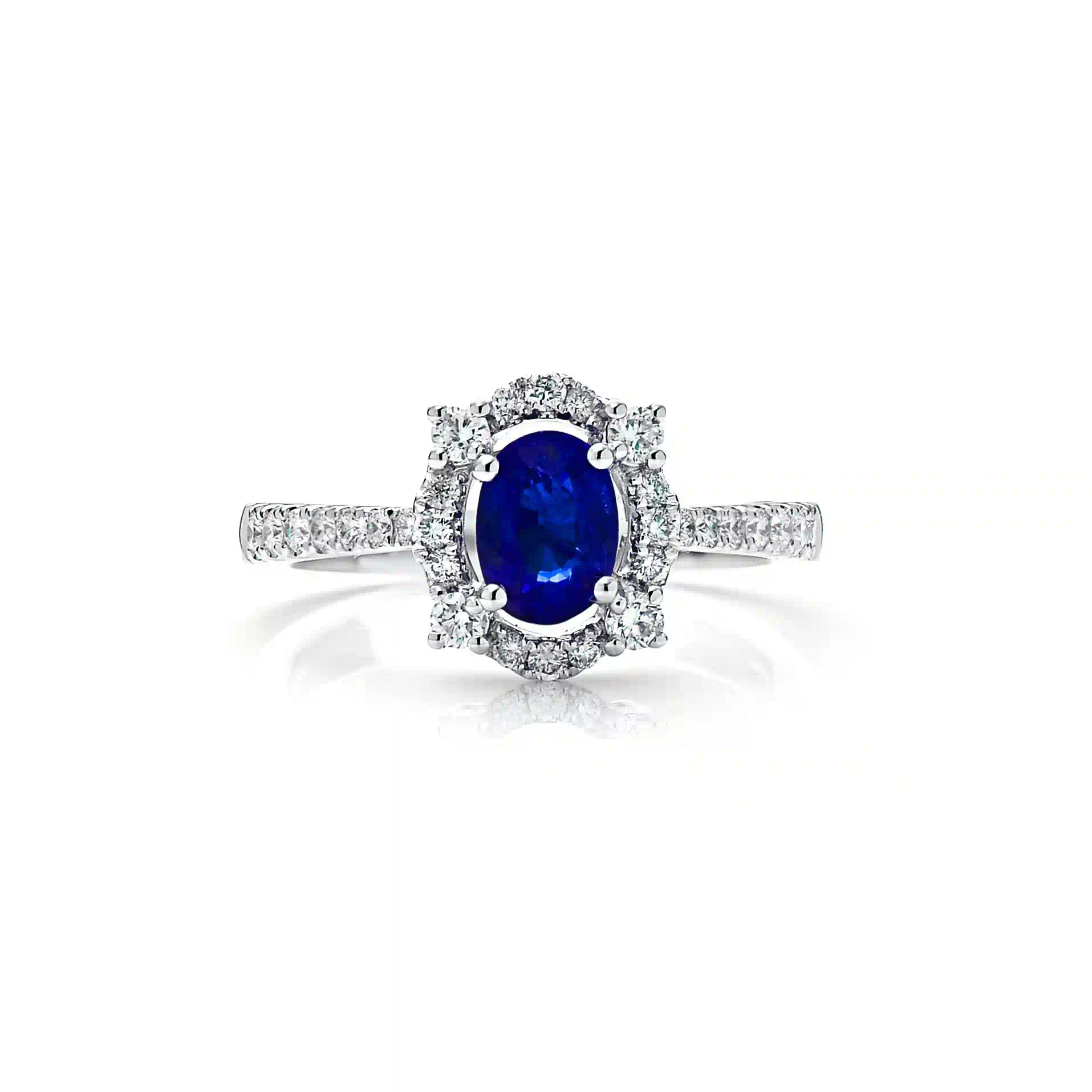 Solitaire Ring SR040124KB in White Gold - View 1