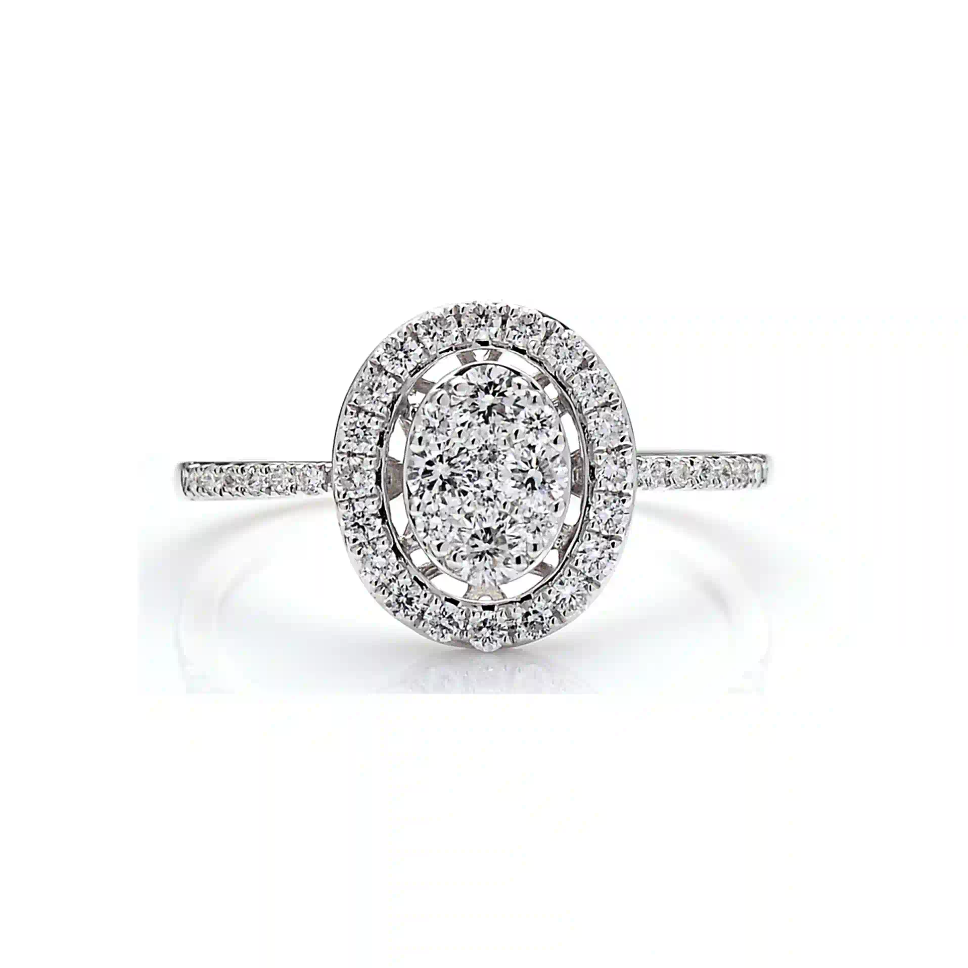 Engagement Ring SR043817DB in White Gold - View 1