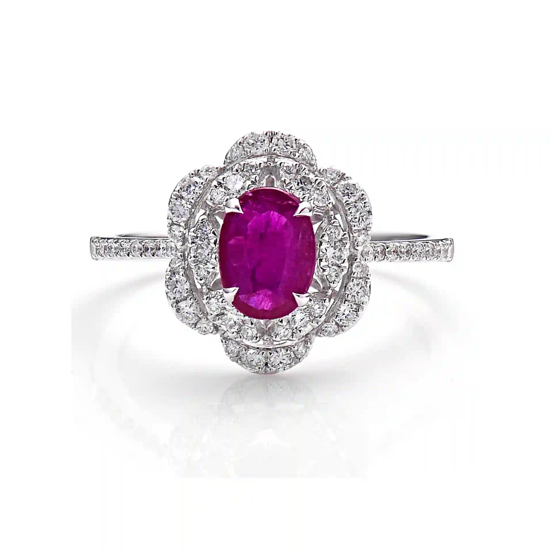 Pink Sapphire Ring in White Gold