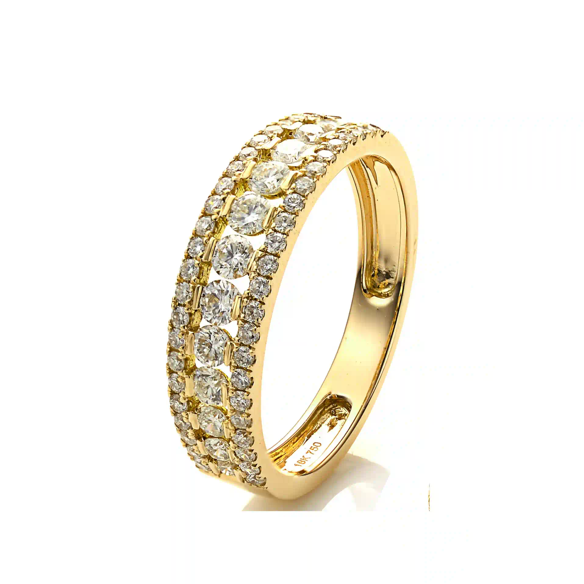 Diamond Wedding Band RI040377DB in Yellow Gold - View 1
