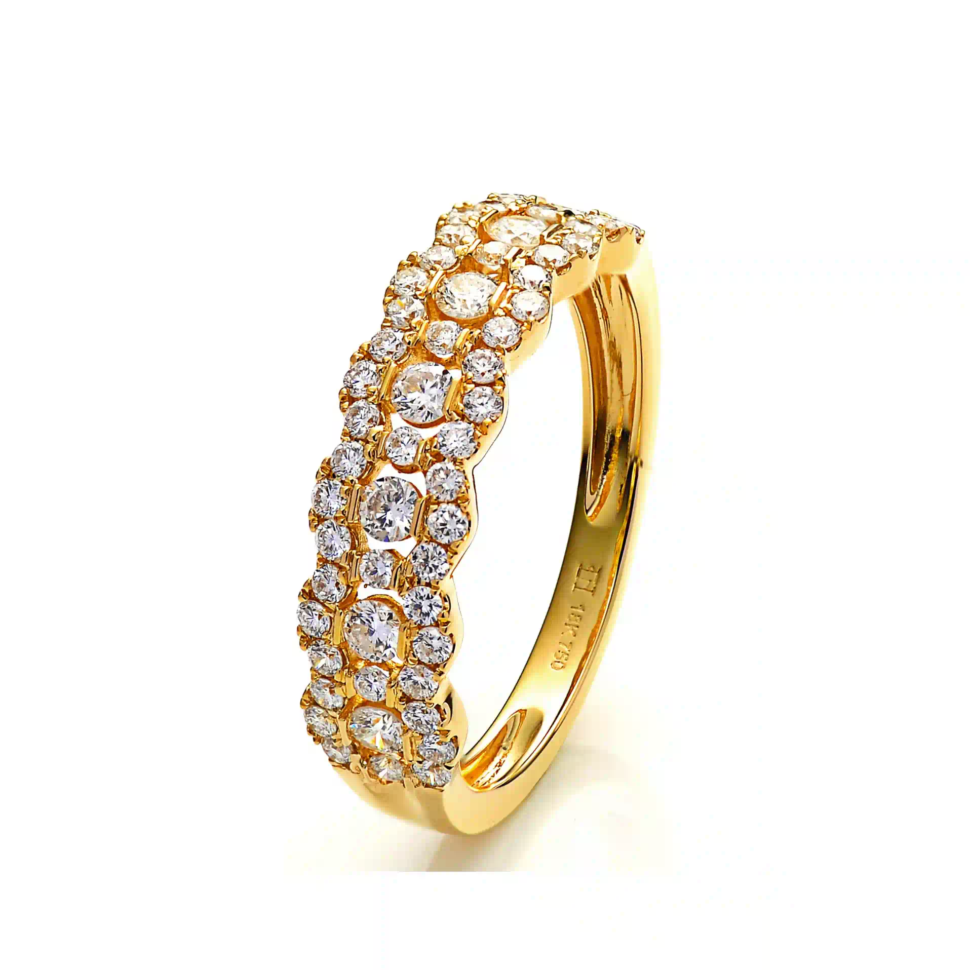 Diamond Wedding Band RI040378DB in Yellow Gold