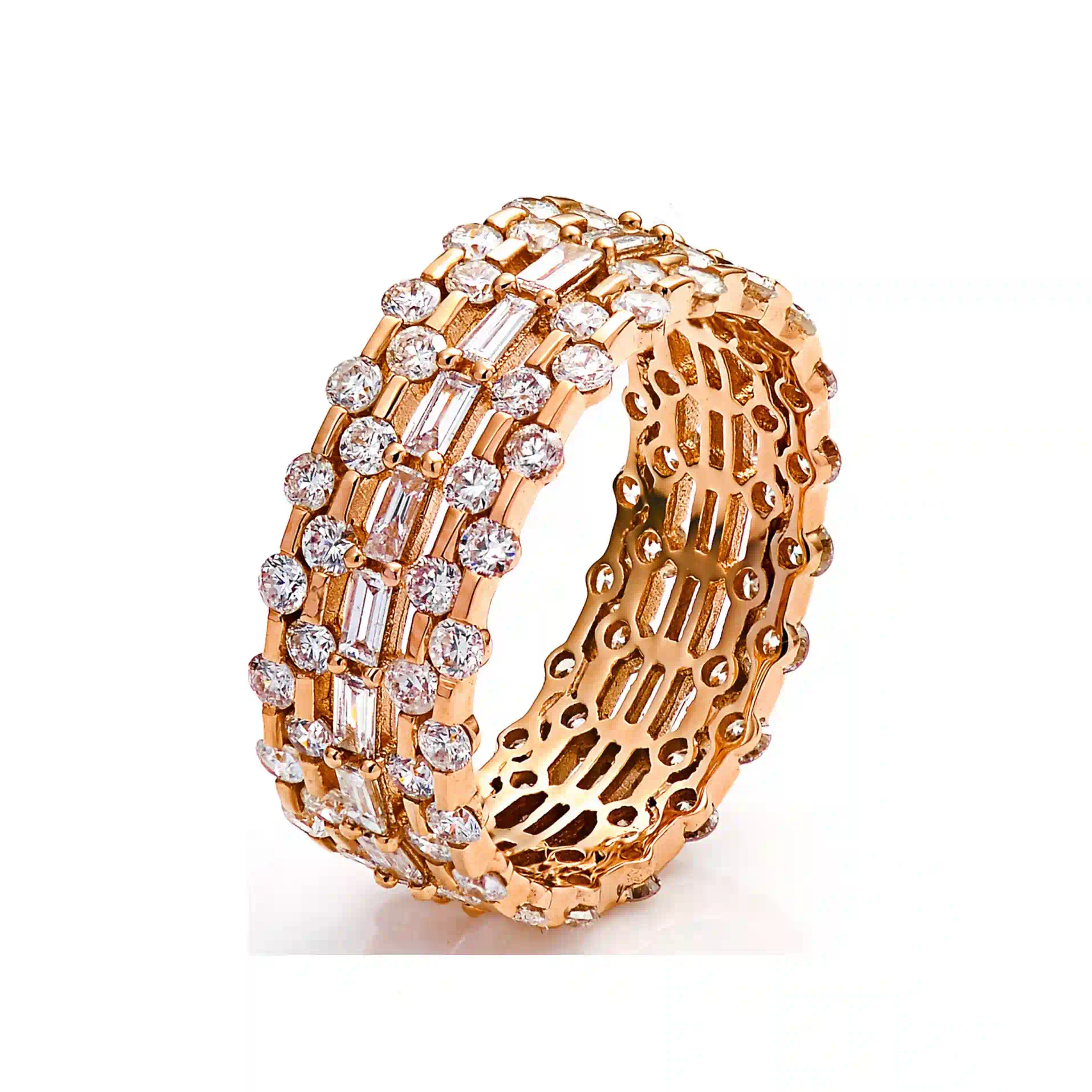 Diamond Wedding Band RI045438DB in Rose Gold